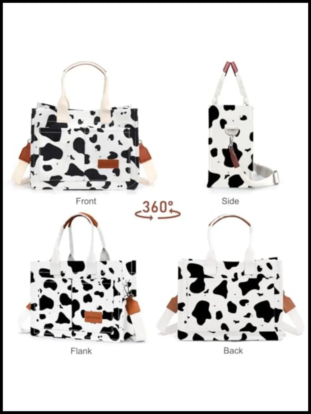 Large Canvas Tote Bag with Multiple Pockets for Work Travel